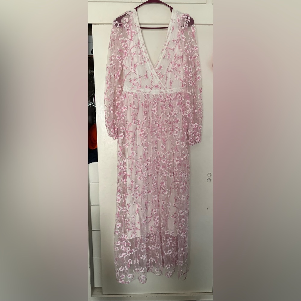 SOLD-Womens Just Me Maxi Floral Dress - Picture 4 of 6